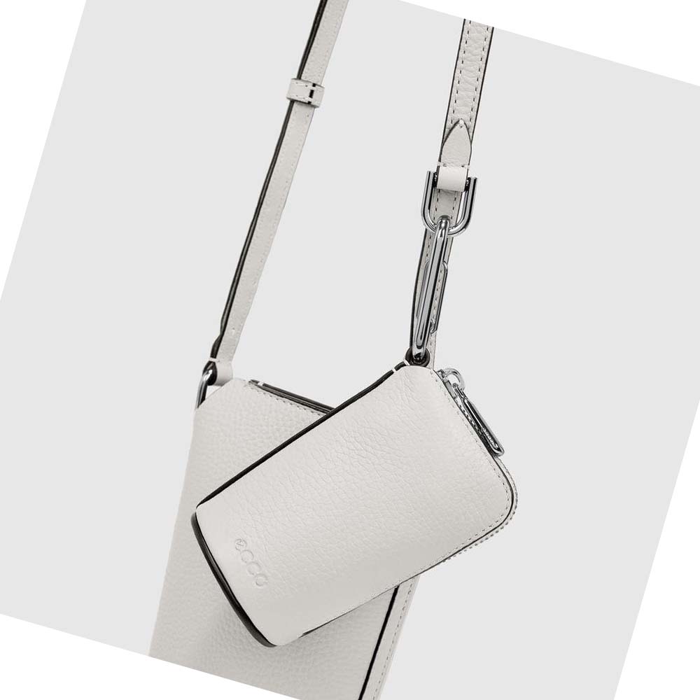 Women's Ecco Textureblock Pot Shoulder Bags White | Canada 390DFM